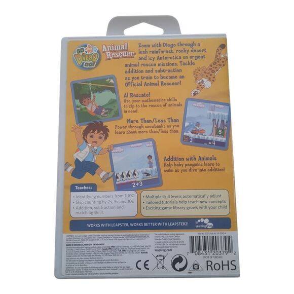 LeapFrog Leapster (1 & 2)  Game: Go Diego Go! Animal Rescuer (ages 4 - 7) - Picture 3 of 3